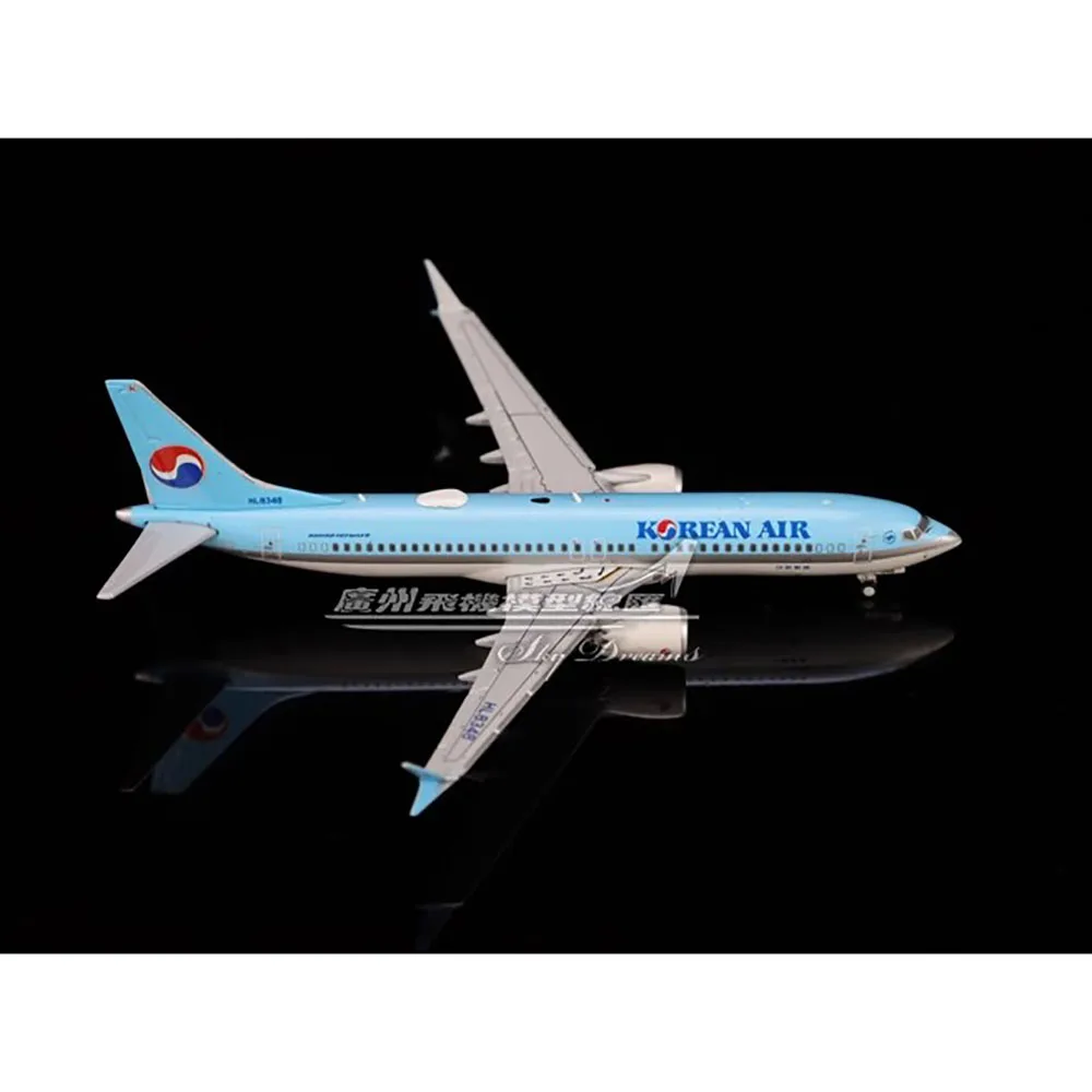 Diecast JCWINGS EW438M002 Korean Airlines B737 MAX 8 HL8348 Aircraft Model 1:400 Scale Simulation Aeroplane Model Gift Toy