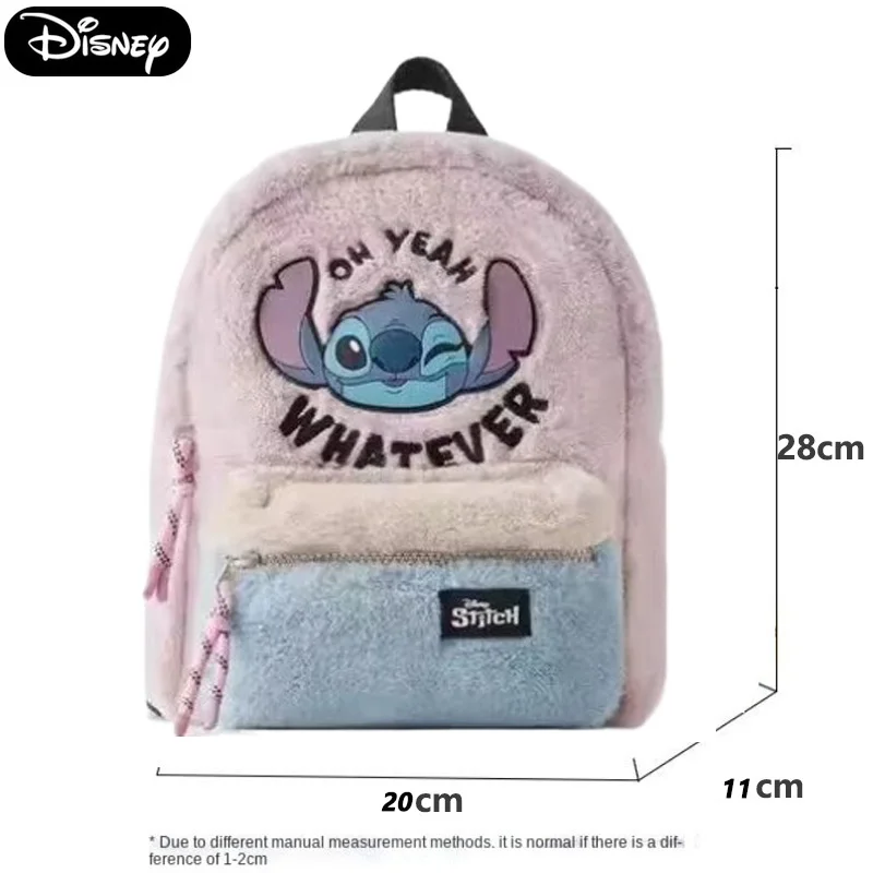 Mini Mochila De felpa Stitch, piel auténtica de Disney, cabeza de alienígena colorida, Ideal para niños de jardín de infantes, nueva