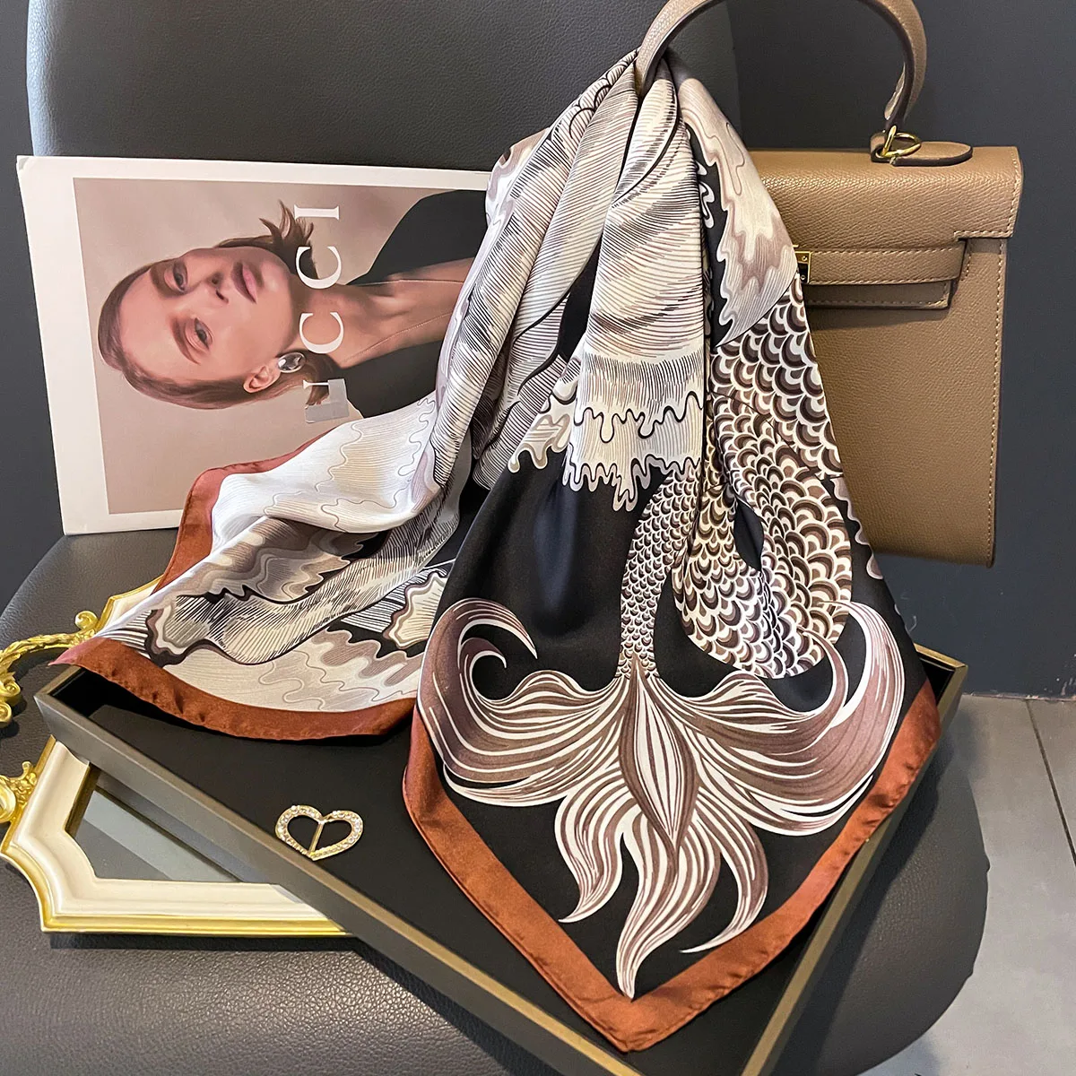 ผ้าโพกศีรษะผ้าซาตินนุ่มสำหรับสตรีผ้าผ้าพันคอสี่เหลี่ยมจัตุรัสผ้าไหม Sablon Bunga หรูหรา2024ผ้าคาดศีรษะฮิญาบสตรีผ้าพันศีรษะ