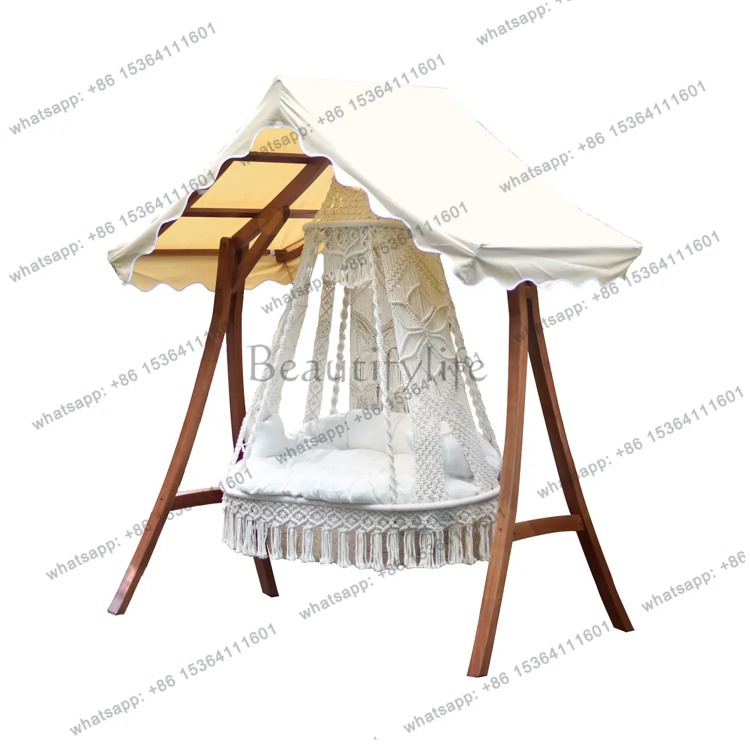 Hand-woven double hanging chair, bohemian balcony, swing, home patio