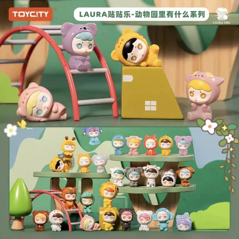 

Toycity Laura“what's in The Zoo”series Blind Box Cute Action Figure Diy Refrigerator Magnet Decoration Toys Mystery Box Gifts
