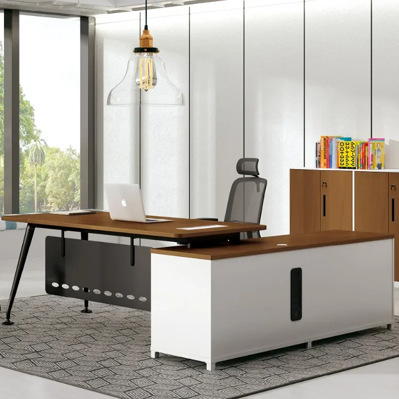 

Modern Single Luxury Metal Legs 1 Shape Office Furniture Table Desk