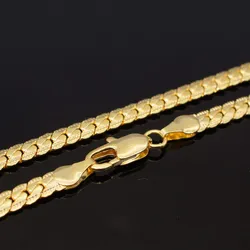 Silver color 18K gold Color 6MM chain bracelets neckalce for women men fashion Party wedding  jewelry sets gifts