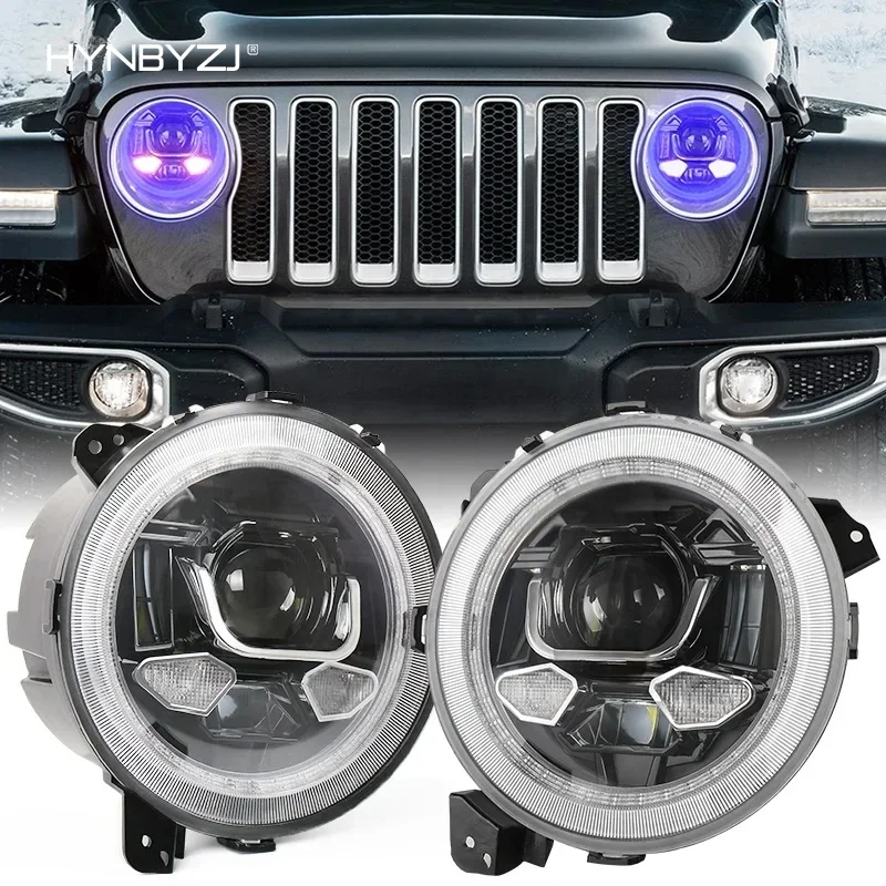 

HYNBYZJ 9Inch Jeep Wrangler JL 2018-2023 180W RGB Blue-tooth Control Headlamp Round Switchback DRL/Turn Signal Hi/Lo Beam Kits