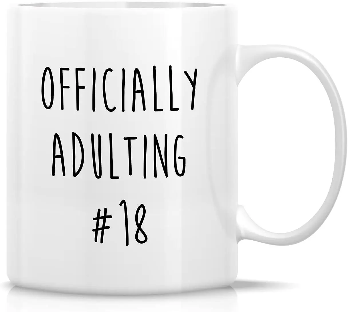 Retreez Funny Mug - Officially Adulting 18th Years Old Birthday Graduation 11 Oz Ceramic Coffee Mugs - Sarcasm Motivational Insp