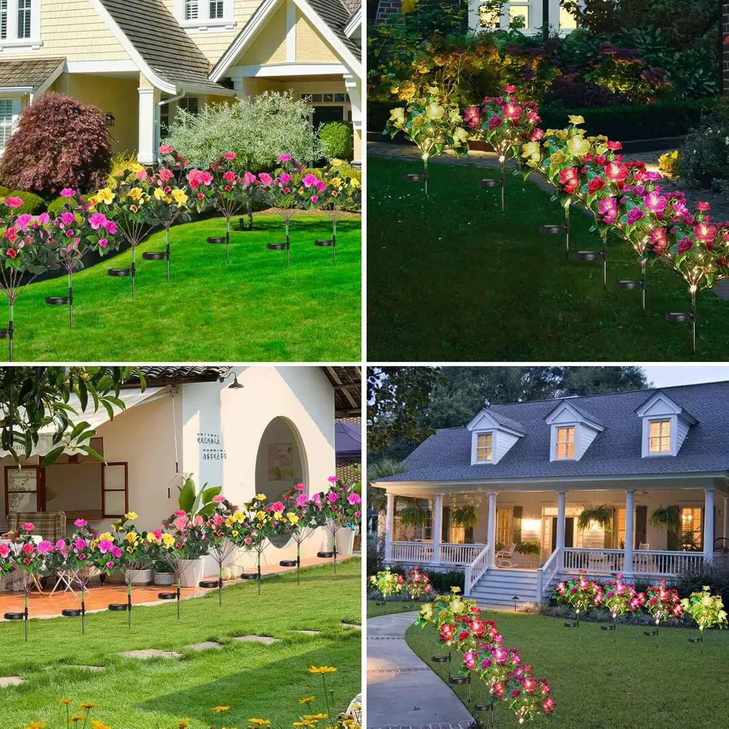 Led Solar Azalea Flower , Courtyard Lamp, Garden Decoration Lamp, Used For Decorating Gardens, Lawns, Paths, And Festivals