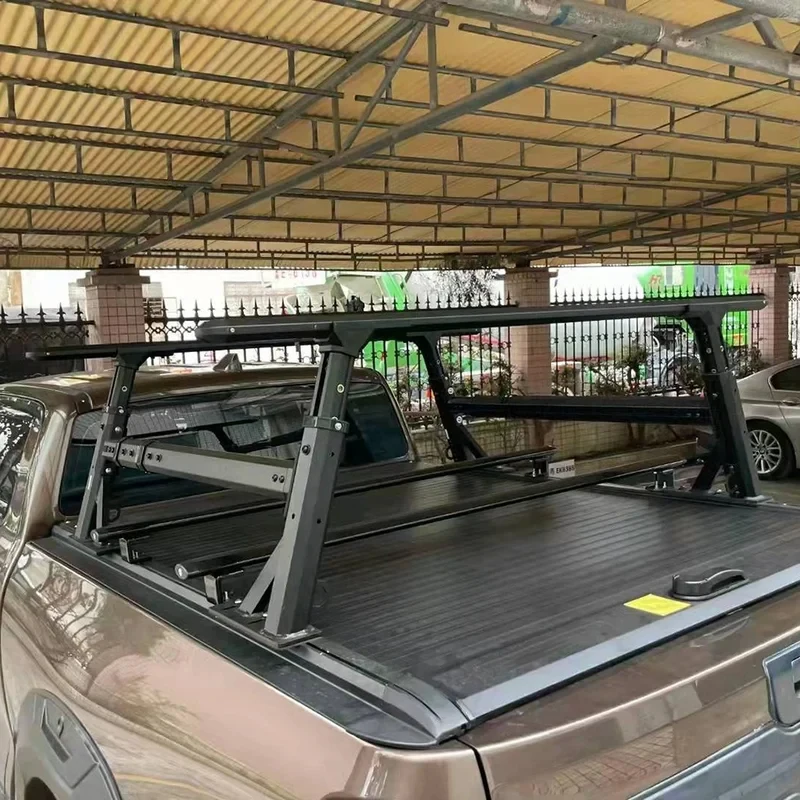 

High Quality Universal Adjustable Aluminum Pickup Bed Ladder Roll Bar Ute Tub Rack Frame 4x4 Off Road Accessories Ram 1500