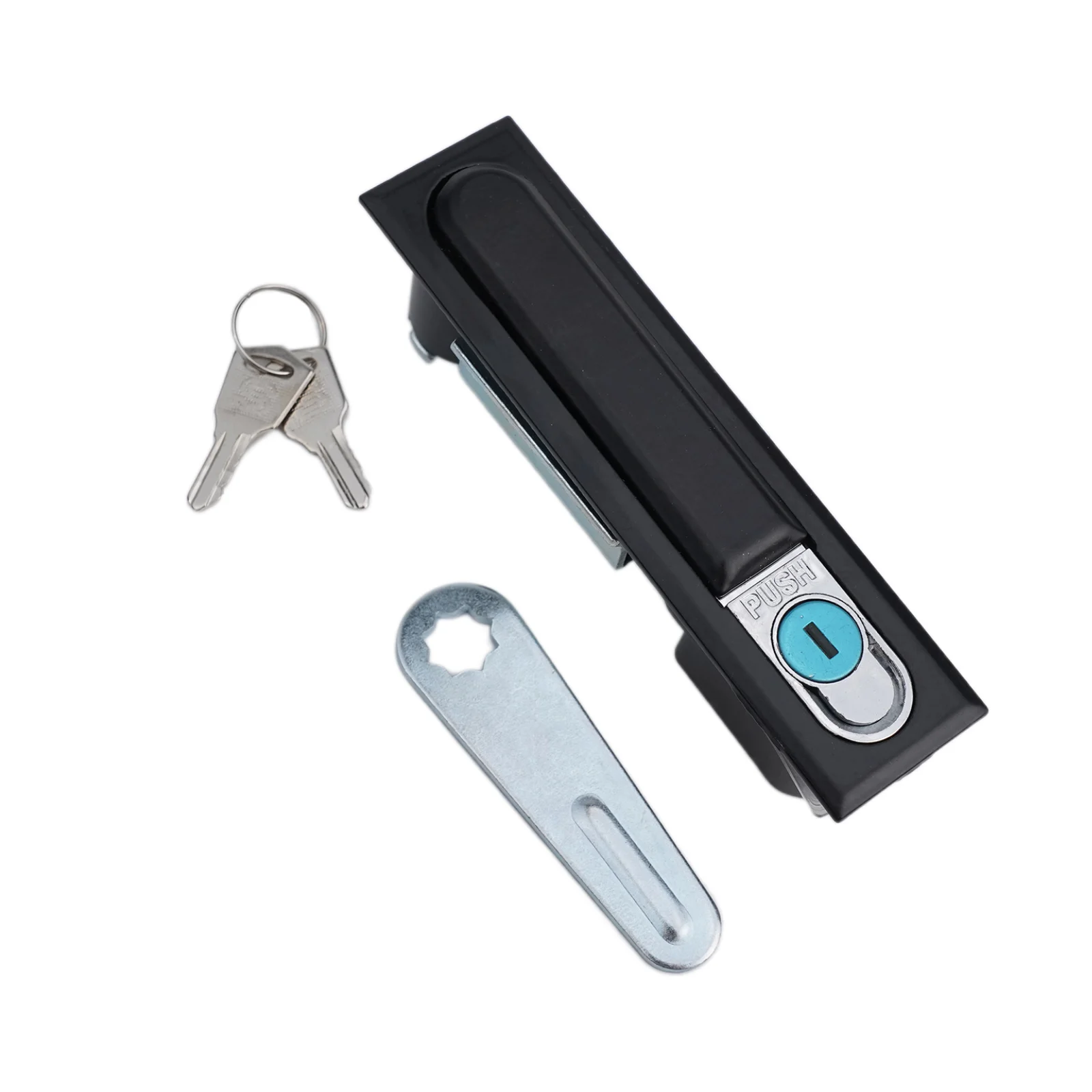 1 Set Door Lock Kit Door Lock Kit 92*28mm(Handle Panel Size) Enhanced Security Silver Zinc Alloy Showcase Wardrobe Locker
