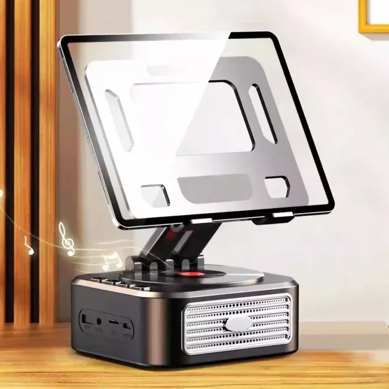 

Foldable Desk Tablet Stand Holder Table Smartphone Mount with Wireless Bluetooth Speaker Stereo USB Sound Box