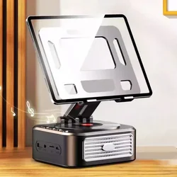 Foldable Desk Tablet Stand Holder Table Smartphone Mount with Wireless Bluetooth Speaker Stereo USB Sound Box