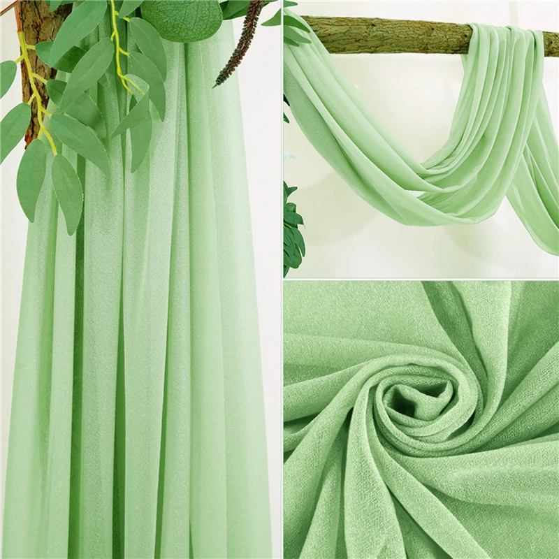 Wedding Arch Drape Roof Ceiling Decor Sheer White Drapes Fabric Gauze Tulle Curtain for Party Ceremony Stage Hotel Decoration