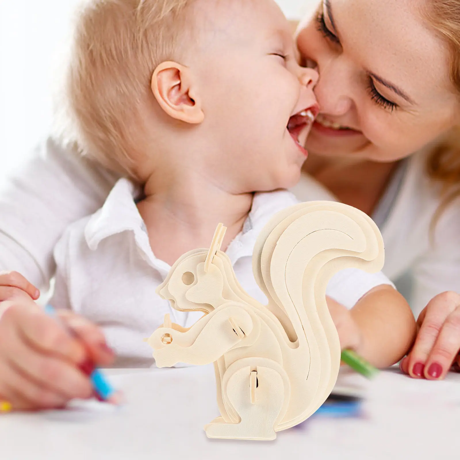 

2Pcs Wooden Animal Puzzle Creative DIY Self Assembly Educational 3D Puzzles for Kids Adults Cognitive Development and Home