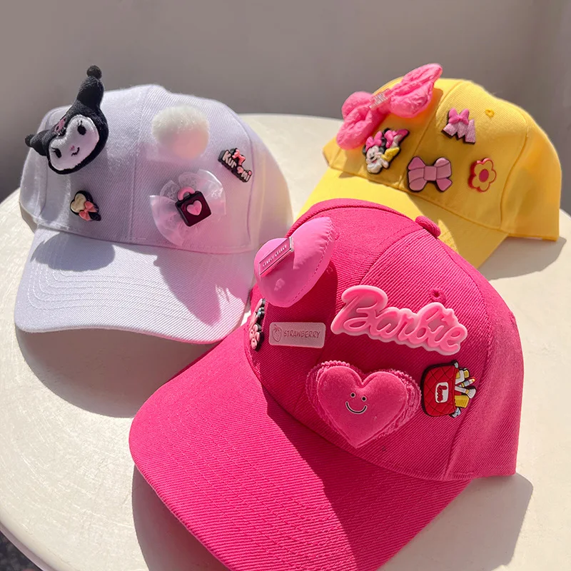 

Kawaii Sanrio Peripherals Kuromi Three-Dimensional Peaked Cap Girl Outdoor Sun Protection Baseball Cap Give Gifts To Girlfriend