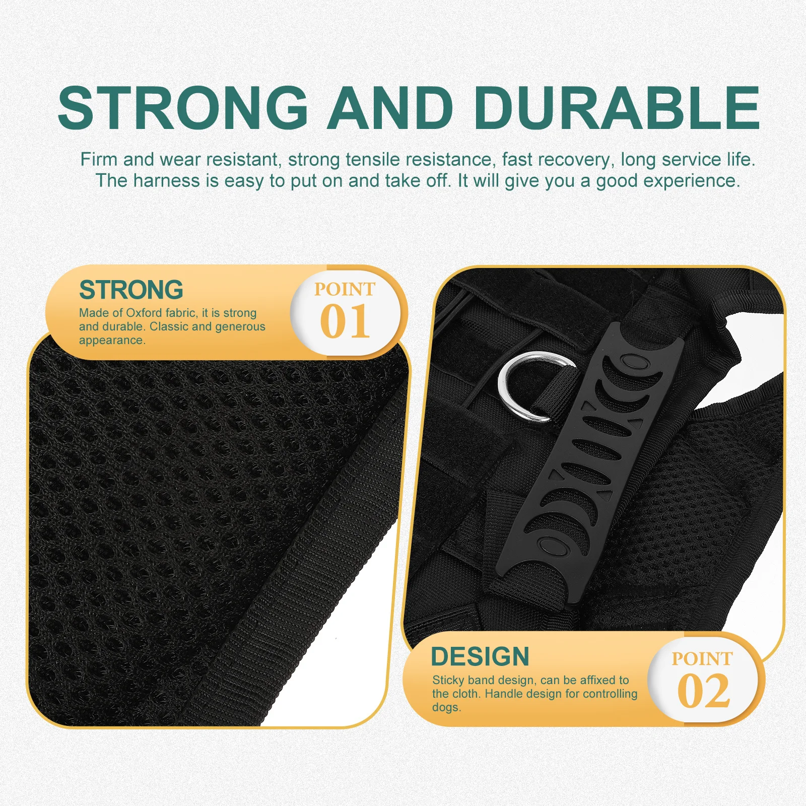 

Dog Harness for Medium Large Sizes Oxford Cloth Wear-Resistant Strong Tensile Breathable Comfortable Easy on Off Walking