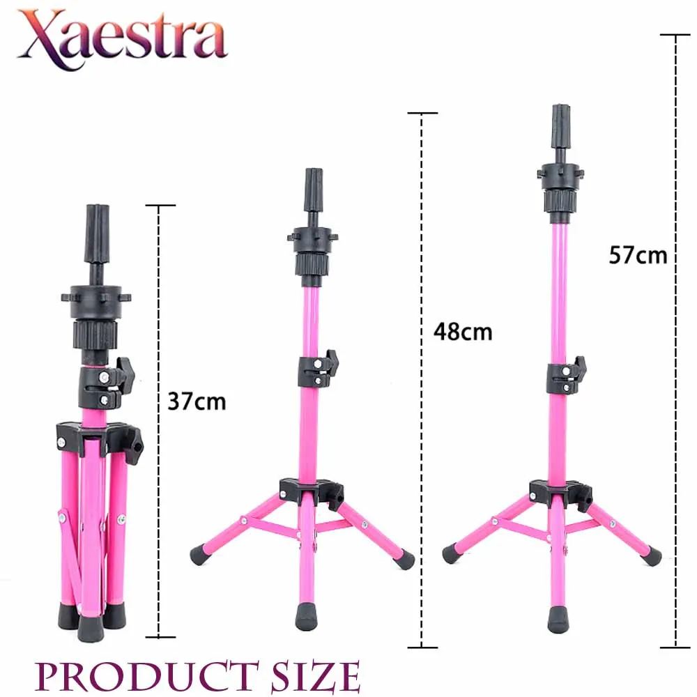 Foldable 360°Rotatable Mannequin Head Tripod 57Cm Tall Wig Stand Holder For Hairdressing & Braiding Training Free 5Pcs Hair Nets