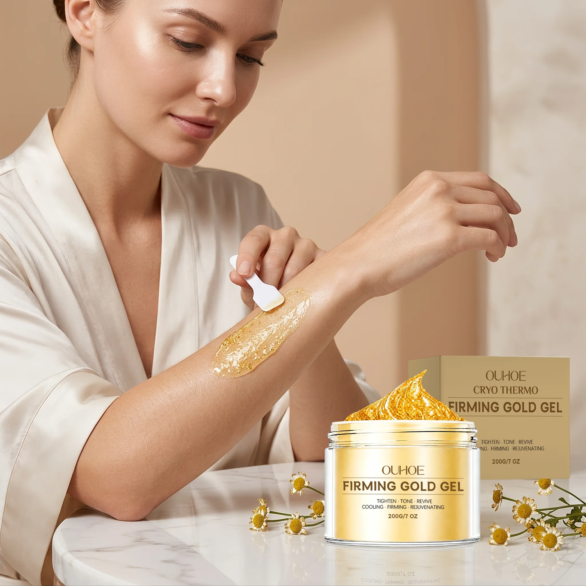 Ouhoe Facial Skin Gel Infused With Resveratrol And Chamomile Is Refreshing EasyTo Absorb Mild And Non Irritating Daily Skin Care