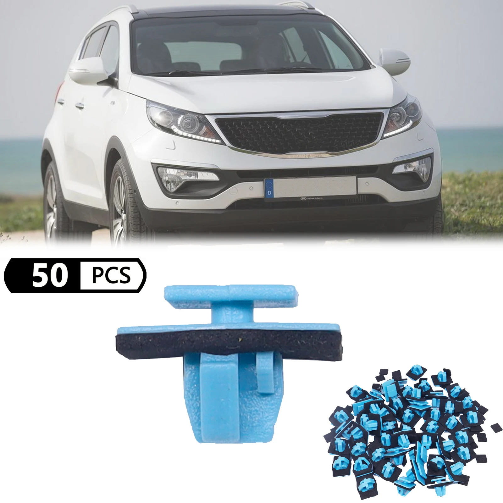 50Pcs Car Trim Panel Strip Clips Interior Door Card Fixing Lining Styling Headlining Retainer Rivets Fastener For Hyundai Santa