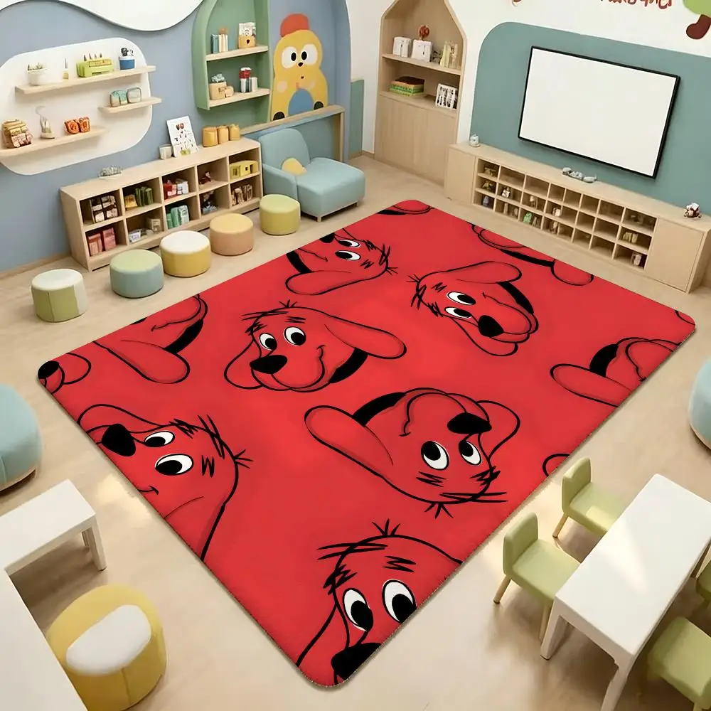 Clifford t-the B-Big R-Red D-Dog Floor Mat Soft Cartoon Flannel Non-Slip Kids Play Mat & Entrance Door Mat for Bathroom Bedroom view 4