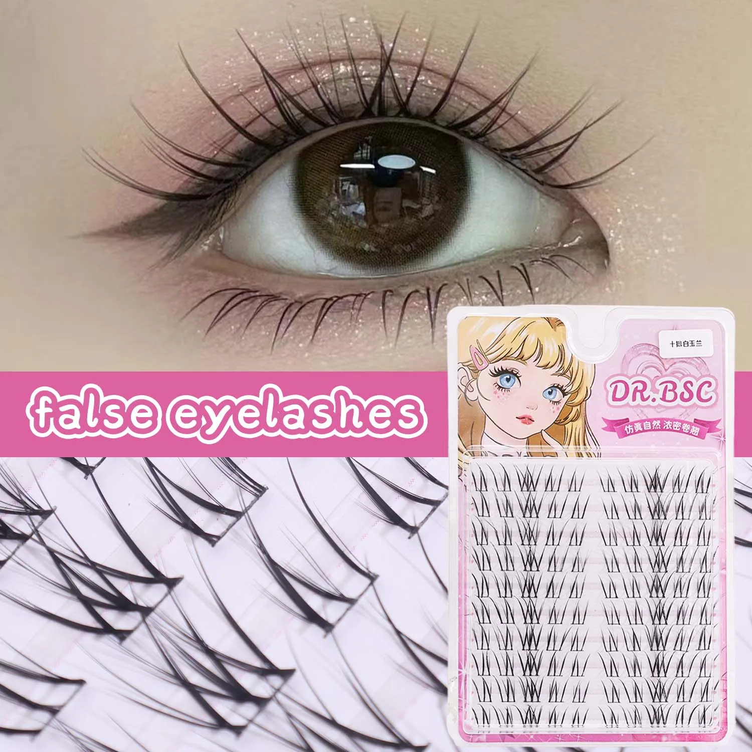 10rows Irregular Slanted False Eyelashes for Women Lightweight Cluster Lashes 3D Natural Eyes Makeup Tools Resuable Fake Lashes