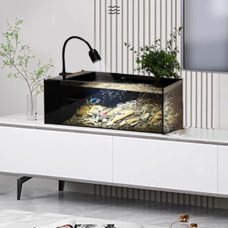 Luxury Simple Design Aquariums Glass Desktop Living Room Originality Aquariums Ornamental Fish Tanks Pet Products Acquario LLAQ