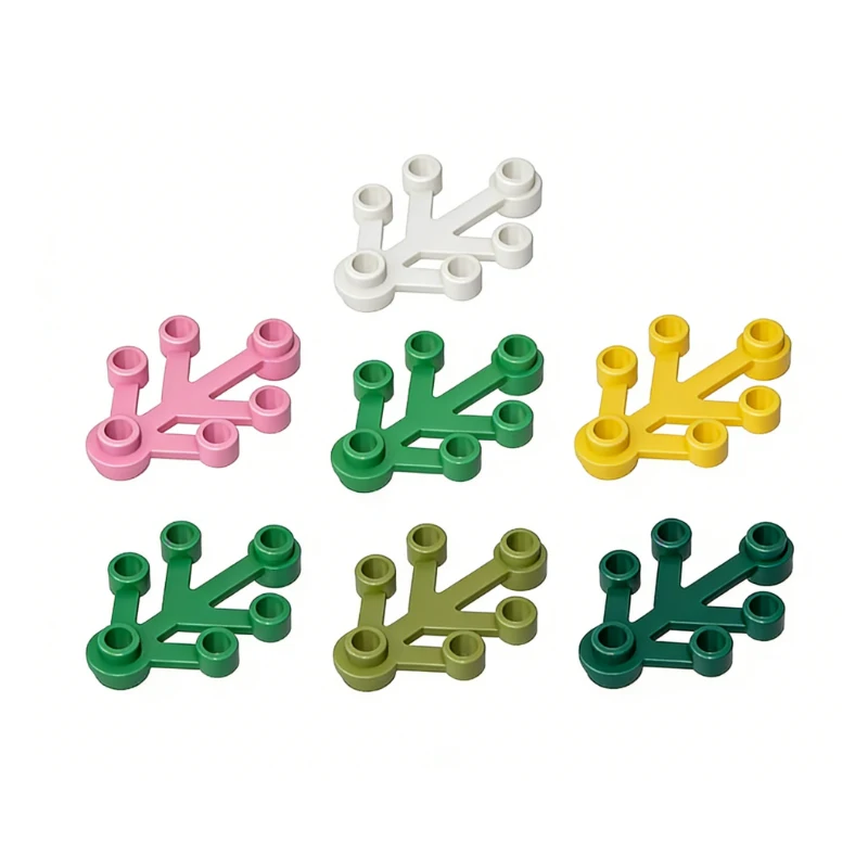 Image of 55 Stück MOC-kompatible Bausteine 2423 kleine Partikelbausteine 4x3 Pflanzenzweige und Blätter DIY Kinderspielzeug