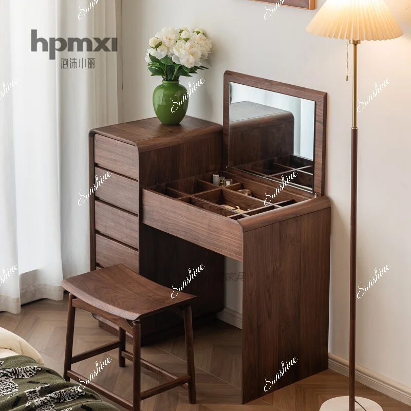 All solid wood modern minimalist makeup table bedroom multi-functional