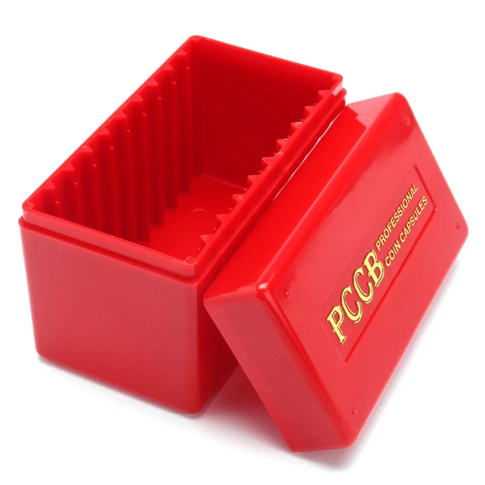 Red Coins Holder Storage Slab Boxes Display Capsule Collection for 10 Certified Graded PCGS NGC Slab Coin High-Quality