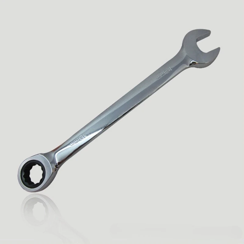 

Dual purpose wrench with ratchet, electroplated mirror polishing, quick opening wrench 8-32mm, multifunctional