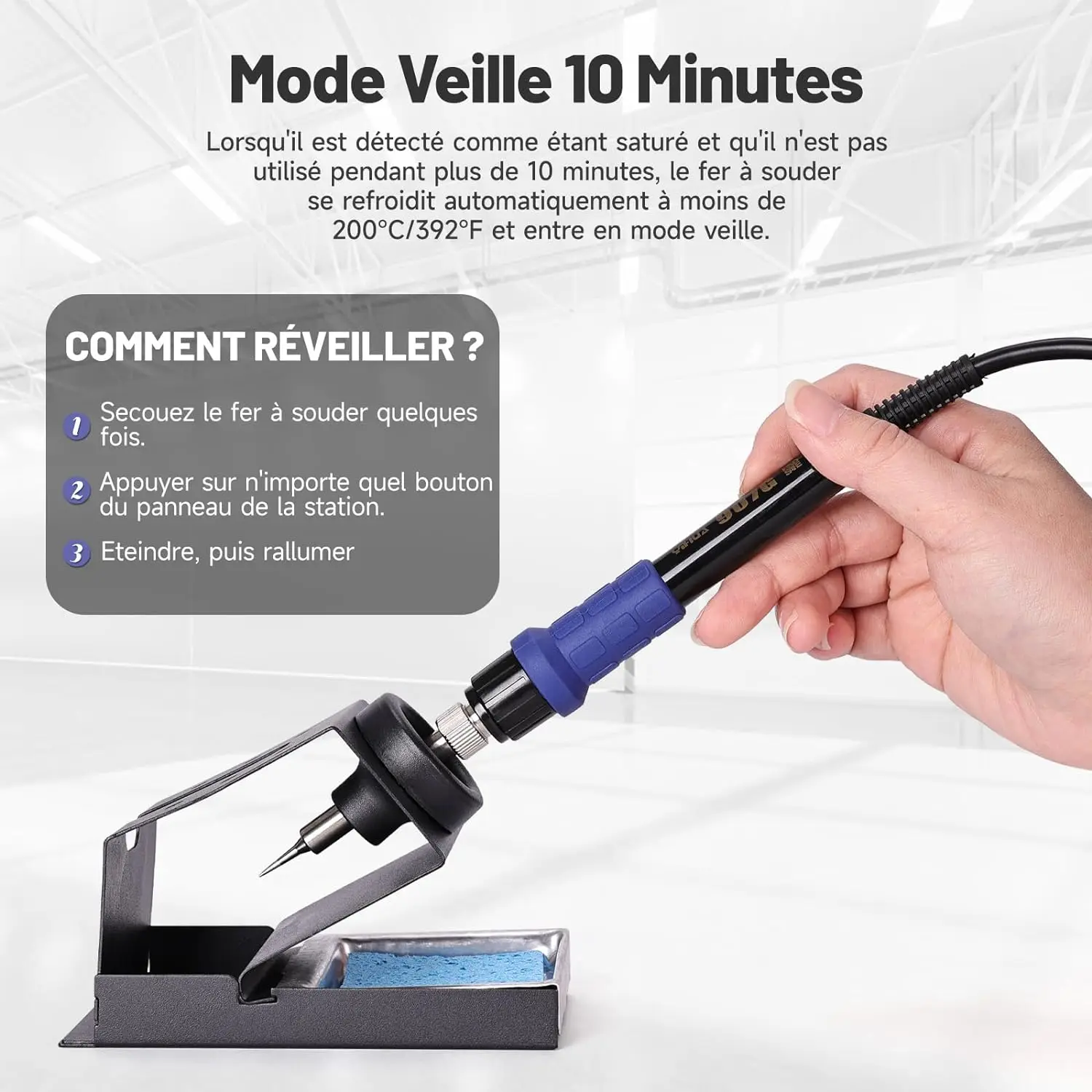 700W Soldering Station Hot Air Soldering Iron, 2 in 1 Soldering Iron for Desoldering Hot Air Station 200~480°C Adjustable Temper