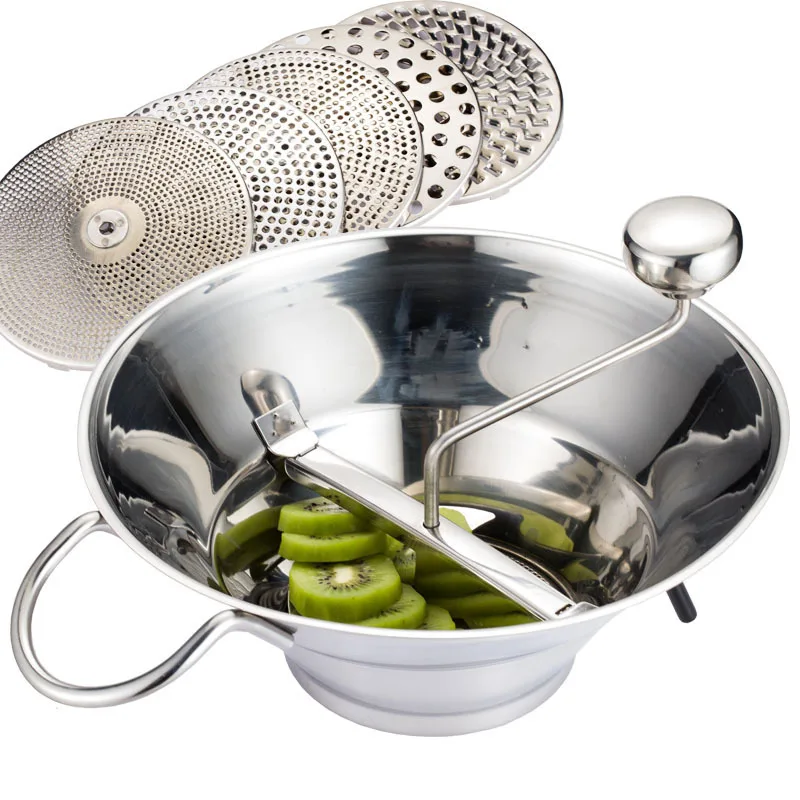 

304 Stainless Steel Potato Masher, Manual Grinder for Western Cuisine Potatoes and Vegetables, Puree Mixer, Sauce Maker