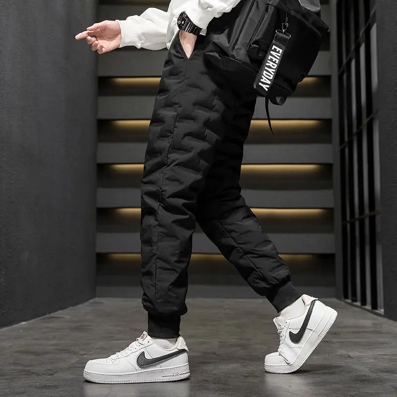 

Men's down Trousers Thiened Warm Du down Loose Fit Outerwear Winter Faion Ci Casual Long Pants Harlan Sle