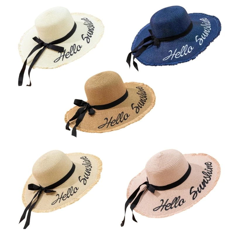 Woman Hand Weaving Beach Hat Wide Brims Straw Hat Spring Beach Getaways Sun Hat Drop Shipping