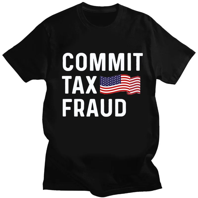 The Stars and The Stripes Tshirt Commit Tax Fraud Print Tshirt Men Women Kawaii Dinosaur Short Sleeve Street Fashion Tee Tops