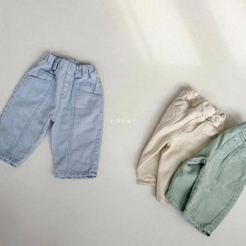 2025 Spring New Baby Loose Denim Trousers Infant Girl Solid Casual Pants Toddler Boy Fashion Versatile Jeans Kids Harem Pants