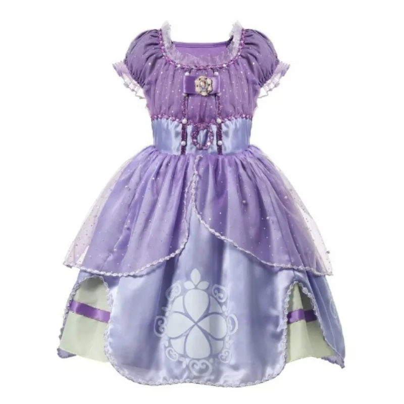 Kids Cartoon Sophia the First Anime Costume Girls Princess Dress Party Fancy Ball Gown Kids Carnival Sofia Cosplay Robe Clothing