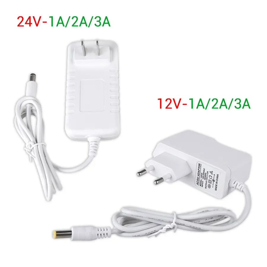 12 Volt Power Supply 24 Volt Adapter Transformer 110V 220V AC to DC 12V 24V CCTV LED Light Power Adapter 2A 3A EU US UK AU Plug