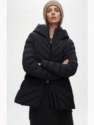 Autumn and winter  puffer coat long sleeved hooded zippered down jacket with high quality and low price