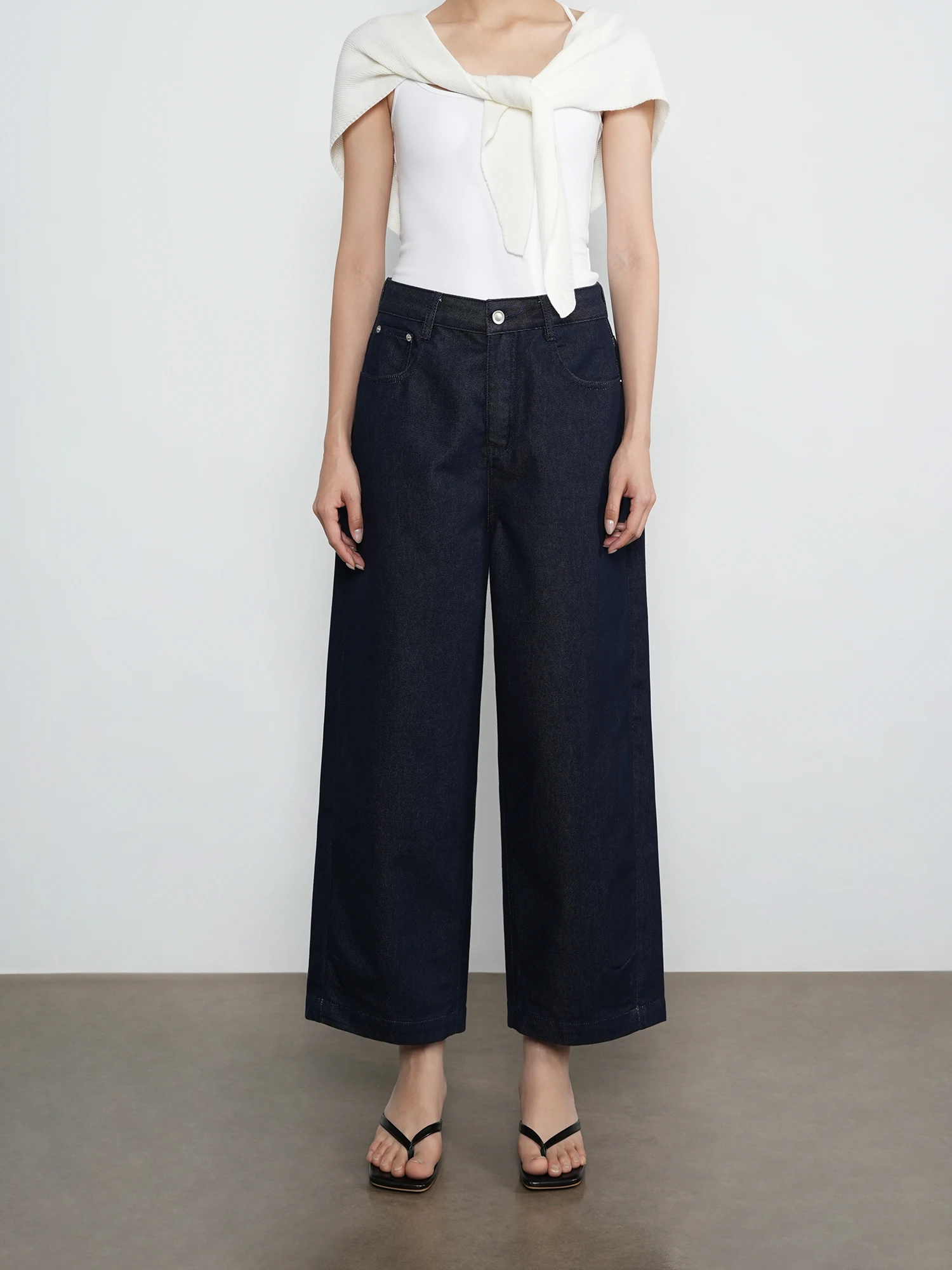 

Lazy Loose Fit Nine-Tenths Knife Denim Pants Women's High Waist Cotton Casual Loose Leggings Breathable All-Season