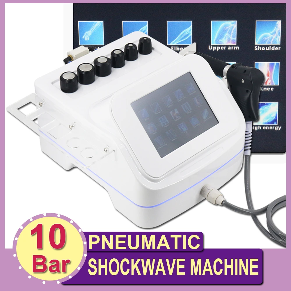 10Bar Pneumatic Shockwave Therapy Machine ED New Professional Shock Wave Equipment For Body Pain Relieve Sport Injury Massager