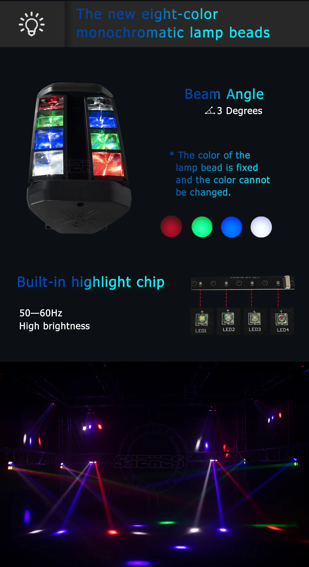 9 x 10 W LED Moving Head RGBW Spider Party Lichter DMX 512 für DJ Disco Hochzeit Nachtclub KTV Bühnenbeleuchtung – Detail 9
