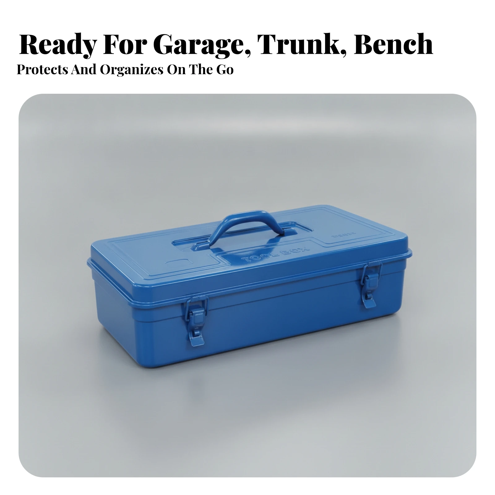 Metal Tool Box Lockable Steel Tool Box with Latches Toolbox with Handle Reinforced Toolbox with Metal Latch Corrosion Resistant