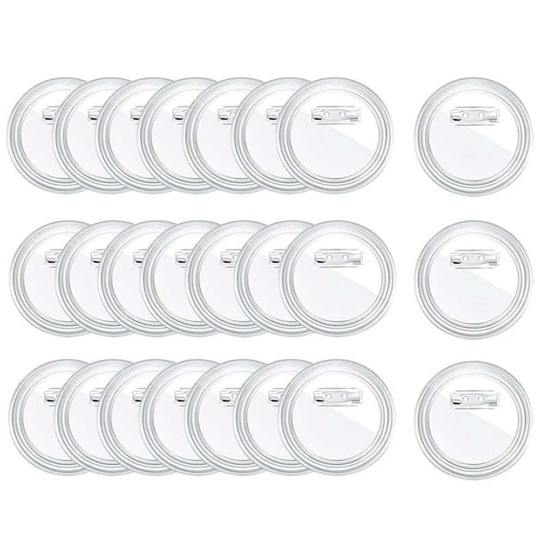 3 بوصة الاكريليك زر دبابيس البلاستيك الشفاف زر شارات دبوس الحرفية زر مع دبوس دبابيس فارغة أزرار الصورة دبوس، 25 حزمة دائم #4