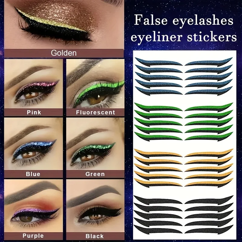 5 Pairs/Sheet 8 Colors Eyelid Tool Sexy Cat Style Self-Adhesive Eyeliner Sticker Beauty Eye Strips Tape Cosmetic Makeup Tools