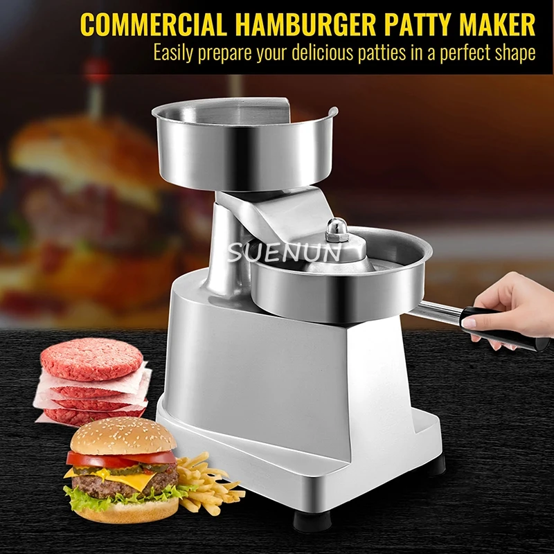 

Commercial hamburger machine hand operated Patty machine Small home stand manual pie press pizza machine stainless steel