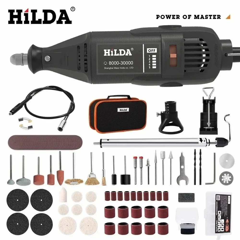 HILDA Electric Drill Grinder Engraver Pen Grinder Mini Drill Electric Rotary Tool Grinding Machine for Dremel Accessories