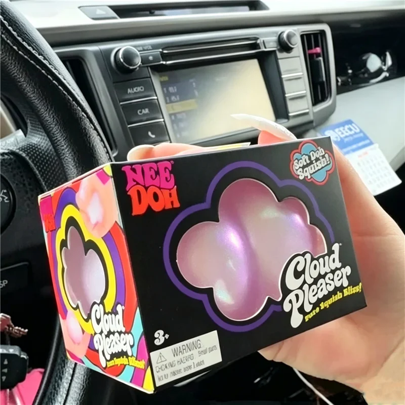 Needoh Cloud Pleaser Iridescent Pearl Cloud Calm Fidget Toy Calm Down ADHD Non-toxic Anxiety Relief Mood Regulation Squeeze Toy