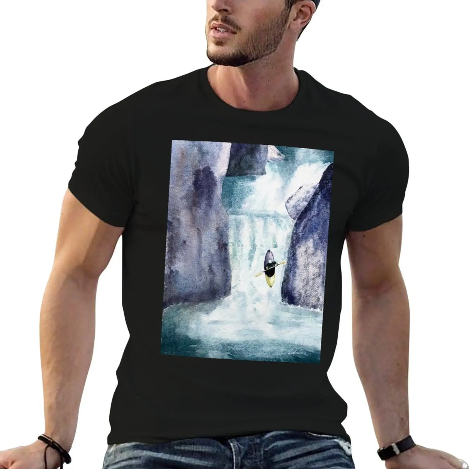 Whitewater Kayak T-Shirt Breathable Basic Cotton T-Shirt