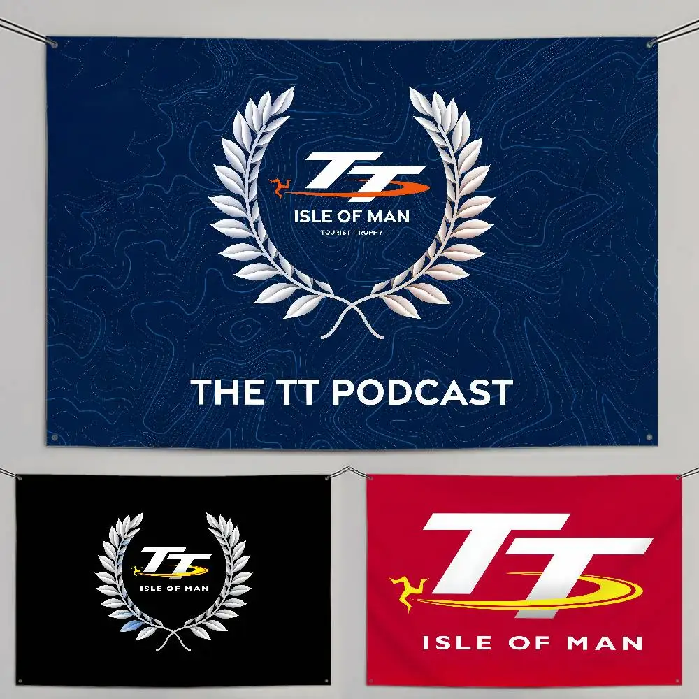 Isle Of Man TT-Flagge, individuelle Flaggen, Wandbehang, Wandteppich, dekorative Flagge für den Außenbereich, Hintergrunddecke