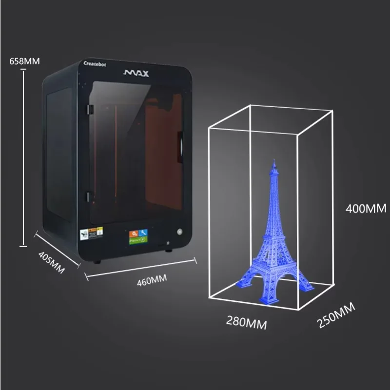 Large Size Metal Frame 3D Printer High Accuracy MAX