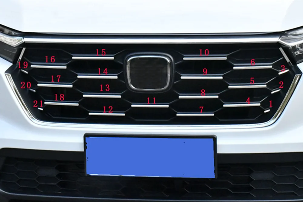 Car Accessories For Honda CR-V CRV 2023 ABS Chrome Front Grills Decorative Cover Trim Strips 21Pcs/Set